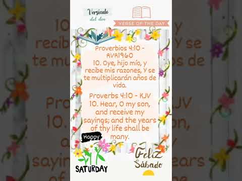 Versiculo Del Dia/Today's Verse: Proverbios/Proverbs 4:10