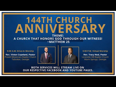 An Interconnected Church - Numbers 9:23 - 144th Church Anniversary - 9:00 A.M. Drive-in Worship