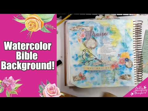 Watercolor Bible Backgrounds in Your Bible: Bible Journaling Isaiah 61:11 With Justine