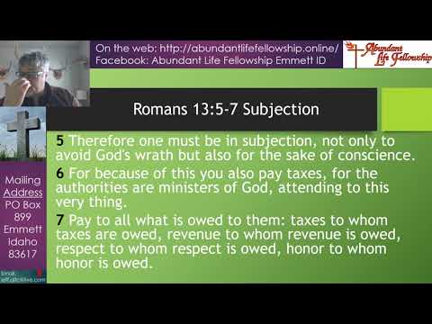 Romans 13:5-7 Subject to God's authority