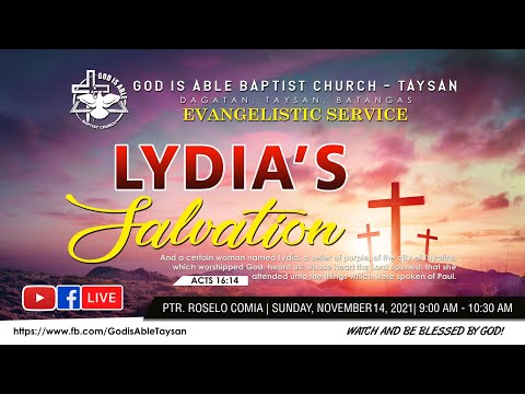 Evangelistic Service - Lydia's Salvation (Acts 16:14)
