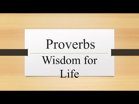 Wednesday Bible Study (Proverbs 6:1-11)