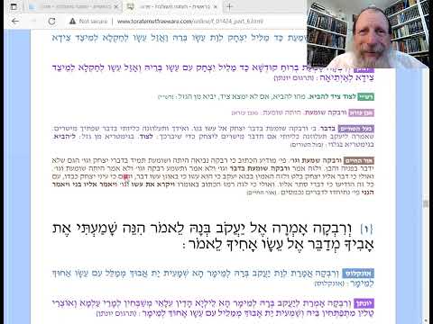 Gen 27: 1-26   Yaakov disguised, Tricks his father!