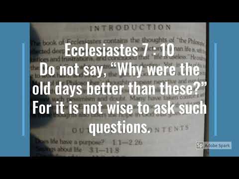 Bible verse (Ecclesiastes 7:10-12)