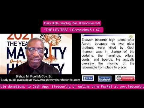 2021-Jan-29 STW New Haven Bible Study "The Levites" 1 Chronicles 6:1-47. Study guide available at ww