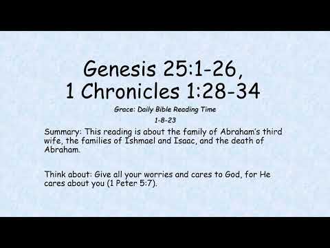 1-8-23 Genesis 25:1-26, 1 Chronicles 1:28-34