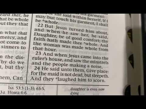 Jesus raises a girl despite being laughed at: Matthew 9:23-25