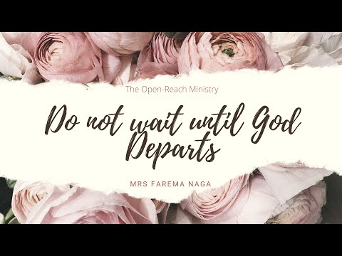 Do not wait until God departs. 1 Samuel 28:3-19