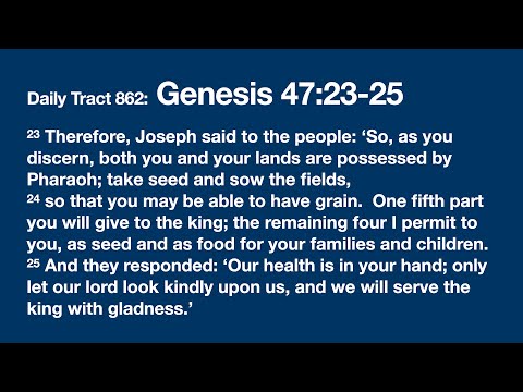 Dad’s Bible Tract 862 - Genesis 47:23-25
