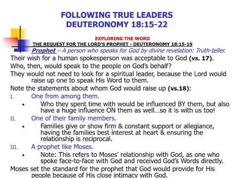 FOLLOWING TRUE LEADERS - Deuteronomy 18:15-22