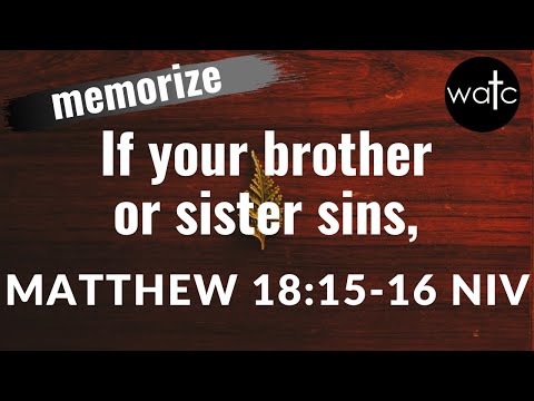 Matthew 18:15-16 NIV (sin, church discipline): Read, recite, memorize Bible verses, scripture