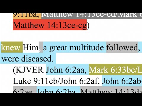 254. Part 2 of people following on foot. Matthew 14:13-14, Mark 6:33-34, Luke 9:11, John 6:2
