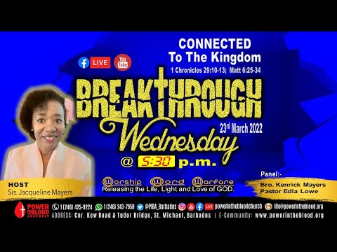 Connected to the Kingdom | 1 Chr 29:10-13; Matt 6: 25-34 | Sis Jacqueline Mayers
