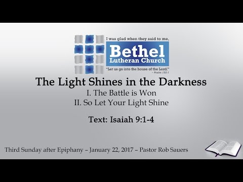 Sermon - Isaiah 9:1-4 - January 22, 2017