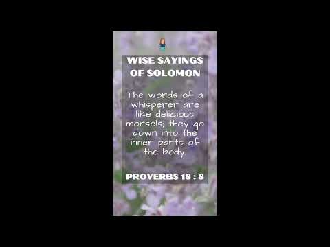 Proverbs 18:8 | NRSV Bible - Wise Sayings of Solomon