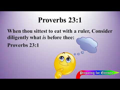Oct 23 -- Being Discreet Matters, Proverbs 23:1