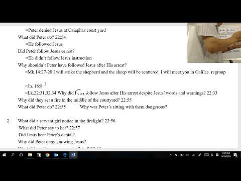 Boksoon Kim Bible Study Luke 22:54-62 Peter disowns Jesus