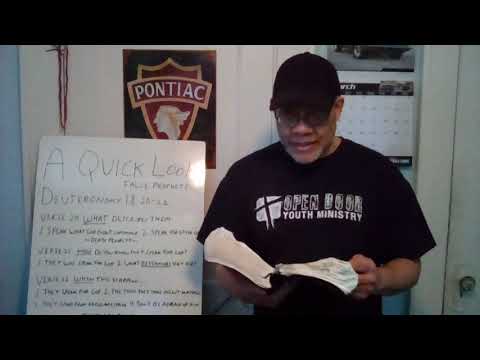 Deuteronomy 18:20-22:  A Quick Look (Knowing False Prophets)