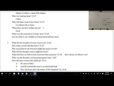 Boksoon Kim Bible Study Luke 22:47-53 Jesus was arrested