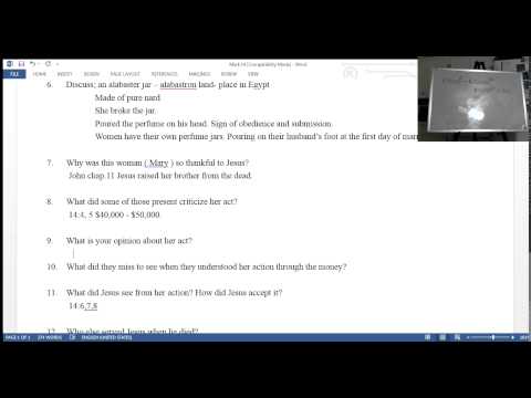 Boksoon Kim Bible Study  Mark 14:1-11  Alabaster Jar