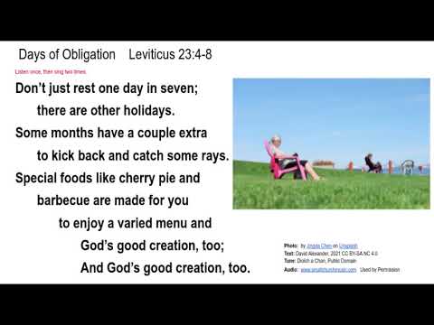 Leviticus 23:4-8  Days of Obligation
