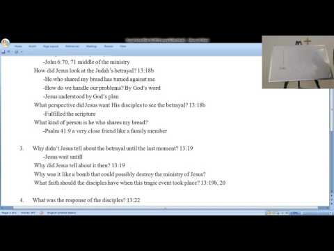 Boksoon Kim Bible Study John 13:18-30 Jesus predicts Judah's betrayal