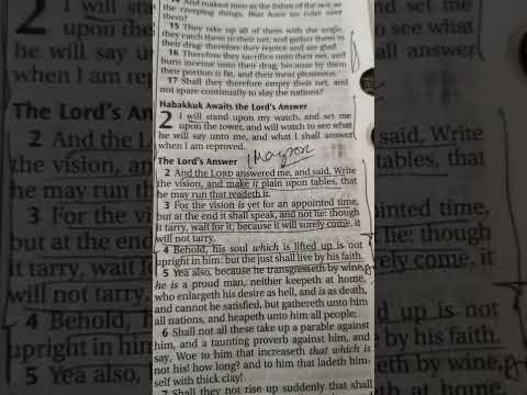 The Living Word of God. Scripture Reading Habakkuk 2:1-4 KJV