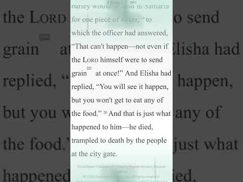 2 Kings 7:18-20 #godspower #prophet #elisha #godsword #godmiracles #believer #faithingod