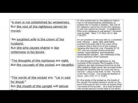 "Lying Lips"  Proverbs 12:1-28