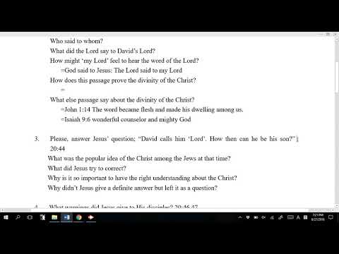 Boksoon Kim Bible Study Luke 20: 41-47  Whose son is the Christ