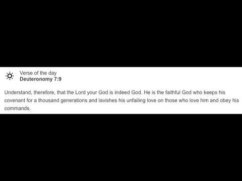 Bible Verse Of The Day (March 19, 2018) Deuteronomy 7:9