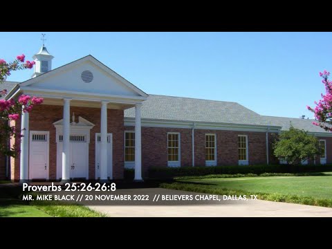 Mr. Mike Black -- Proverbs 25:26-26:8 (20 November 2022)