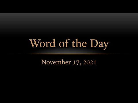 TURFJC Word of the Day for November 17th, 2021: Nehemiah 6:13