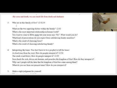 Boksoon Kim Bible Study Luke 12:49-59 Not Peace, but Division