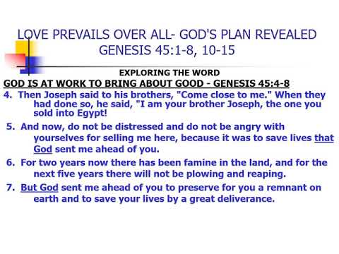 LOVE PREVAILS OVER ALL - Genesis 45:1-8, 10-15