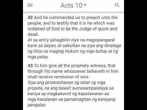 Bible Verse - Day 170 - ACTS 10:42-43 English/Tagalog Version