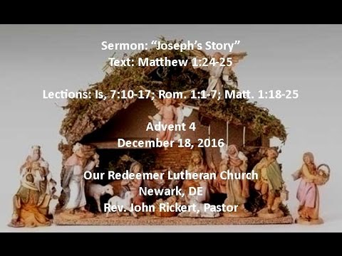 Matthew 1:24-25 Joseph's Story