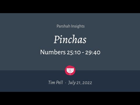 "Pinchas" (Numbers 25:10-29:40) | July 21, 2022