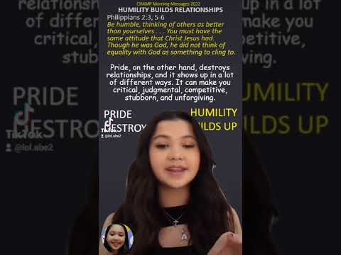 HUMILITY BUILDS RELATIONSHIP Philippians 2:3, 5-6