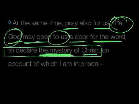 Verse by Verse: Colossians 4:3