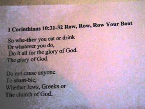 I Corinthians 10:31-32 Row, Row, Row Your Boat