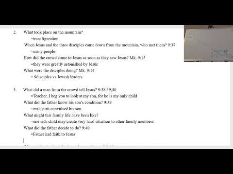 Boksoon Kim Bible Study Luke 9:37-45 a faithless and twisted generation