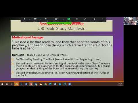 **Revelation 1:1-10 March 24, 2021** | Union Baptist Church Wilmington | Bible Study | McAdoo