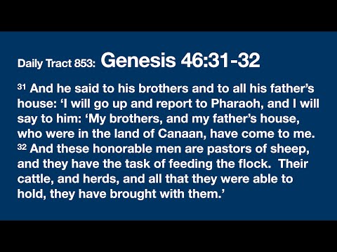 Dad’s Bible Tract 853 - Genesis 46:31-32