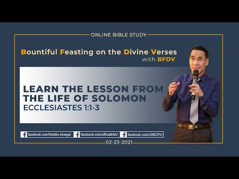Learn the Lesson from the Life of Solomon (Ecclesiastes 1:1-3)