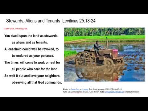 Leviticus 25:18-24  Stewards, Aliens and Tenants