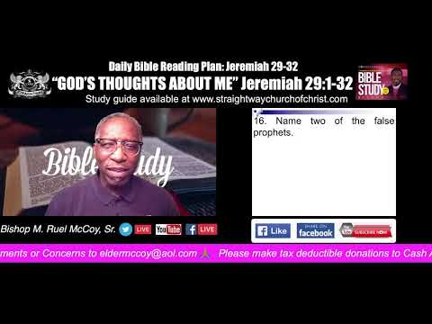 2021-Oct-15 STW New Haven Bible Study "God's Thought About Me" Jeremiah 29:1-32