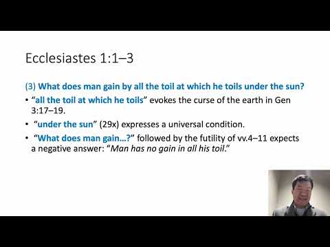 Wisdom Wednesday: Ecclesiastes 1:1-3