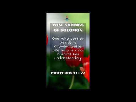 Proverbs 17:27 | NRSV Bible - Wise Sayings of Solomon