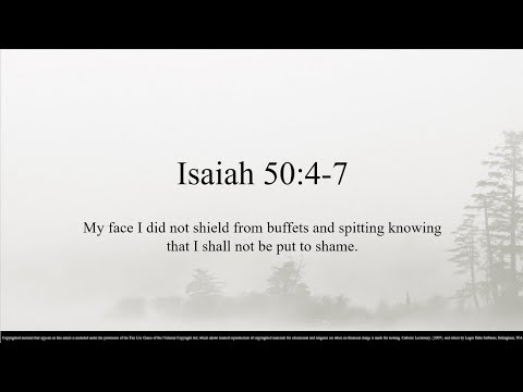 Passion Sunday – C - First Reading - Isaiah 50:4–7 – My face I did not shield from buf